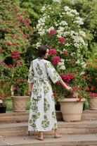 DRESSES/JUMPSUITS Como Wrap Dress in Green Flower Maison Marigold