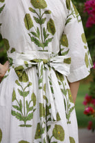 DRESSES/JUMPSUITS Como Wrap Dress in Green Flower Maison Marigold