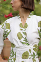 DRESSES/JUMPSUITS Como Wrap Dress in Green Flower Maison Marigold