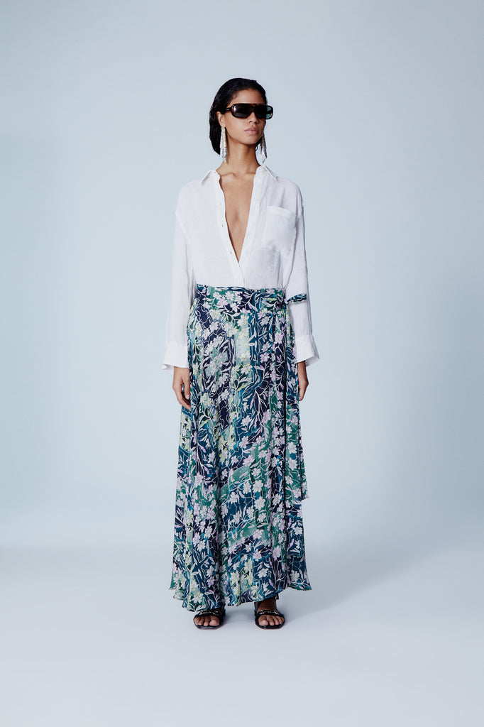 Skirts Maria Cher Zapala Raffaela Skirt in Teal Floral Maria Cher