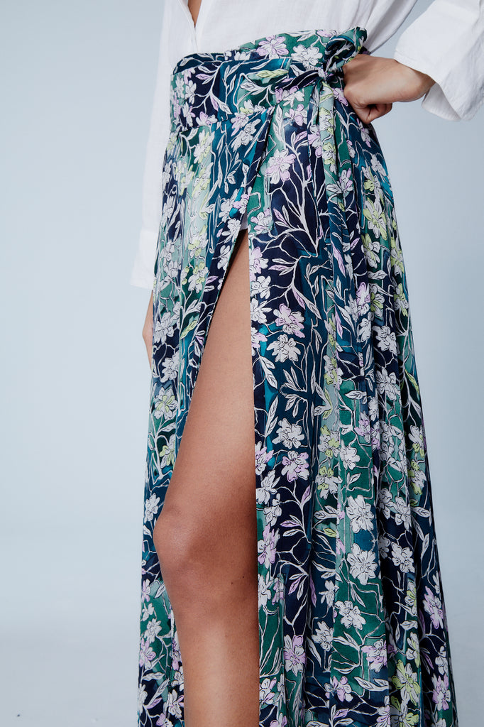 Skirts Maria Cher Zapala Raffaela Skirt in Teal Floral Maria Cher