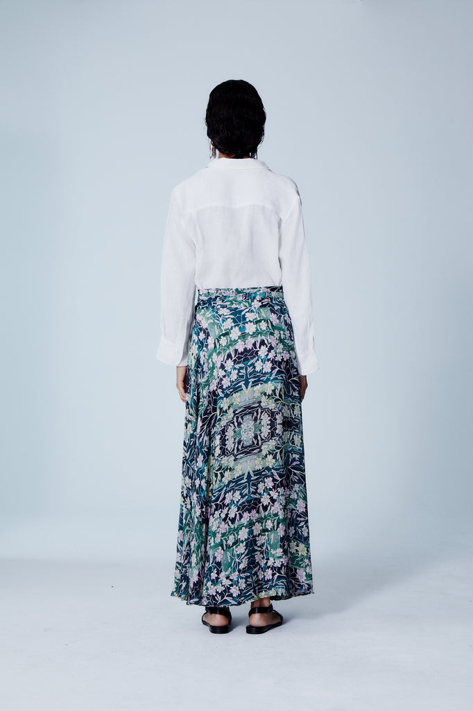 Skirts Maria Cher Zapala Raffaela Skirt in Teal Floral Maria Cher