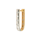 JEWELRY SINGLE WHITE & YELLOW DOUBLE SIDED CURVED DIAMOND HOOP Three Stories Jewelry
