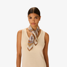 ACCESSORIES Cotton Chance Square Scarf in Golden Brown Inoui Editions
