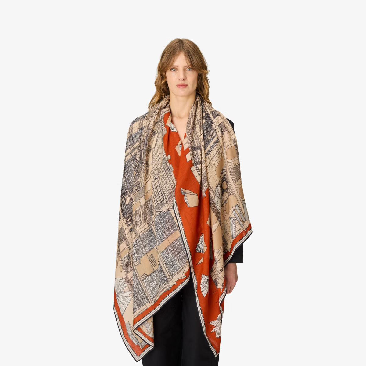 ACCESSORIES Vivienne Scarf in Orange Inoui Editions