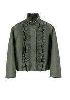 COATS/JACKET Cotton Ruffle Farm Jacket in Khaki Psophia