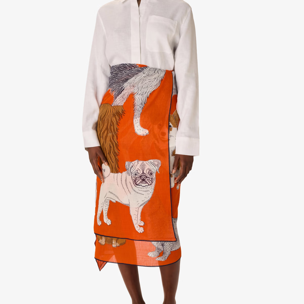 ACCESSORIES Cotton Toutou Scarf in Orange Inoui Editions