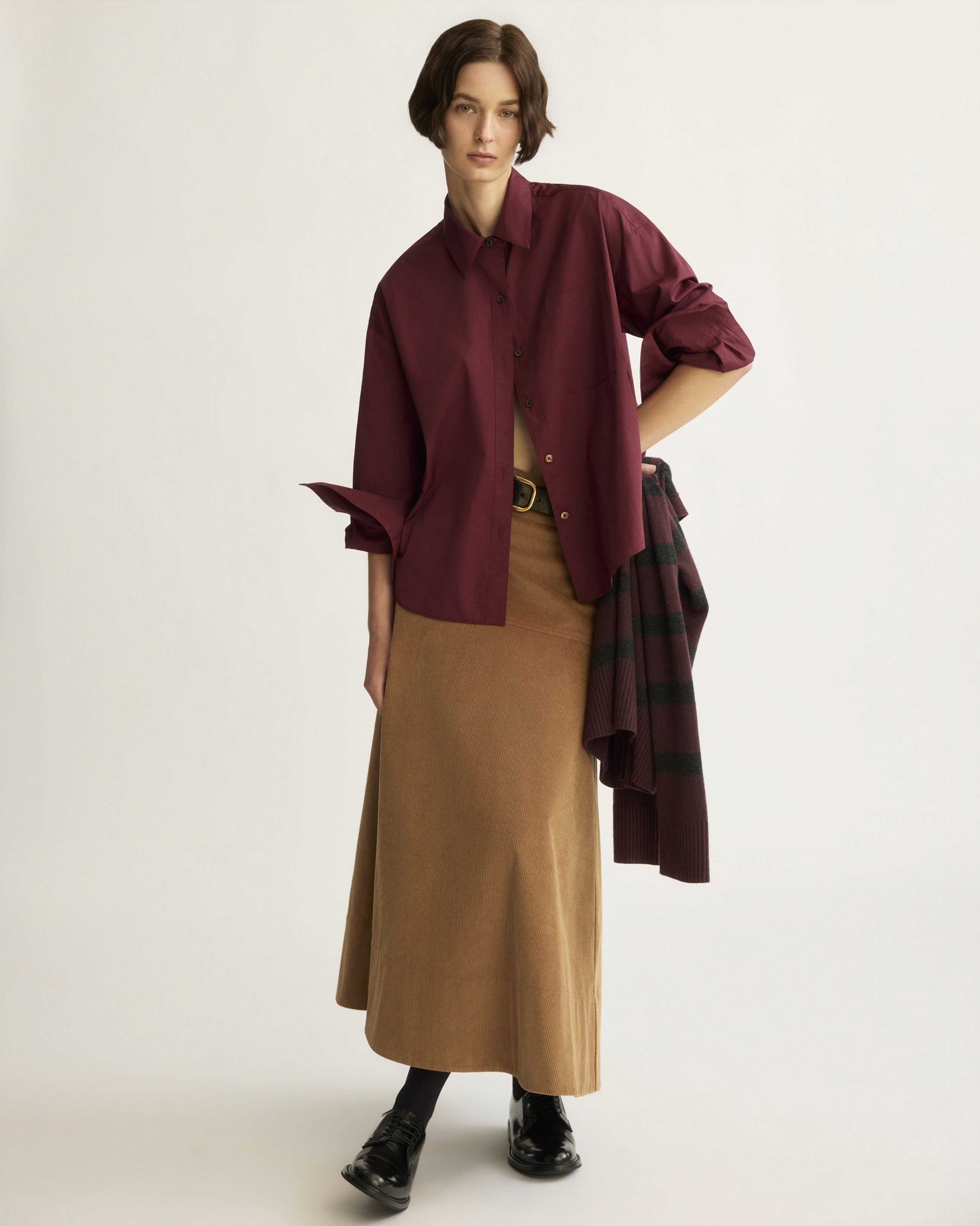 BLOUSES/SHIRTS/TOPS Watts Solid Side Button Shirt in Berry Arlo Mott