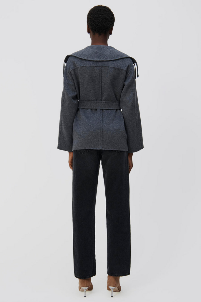 Jackets Simkhai Rowen Fringe Jacket in Grey Simkhai