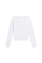 TEES/TANKS Margo Long Sleeve Tee in White Leset