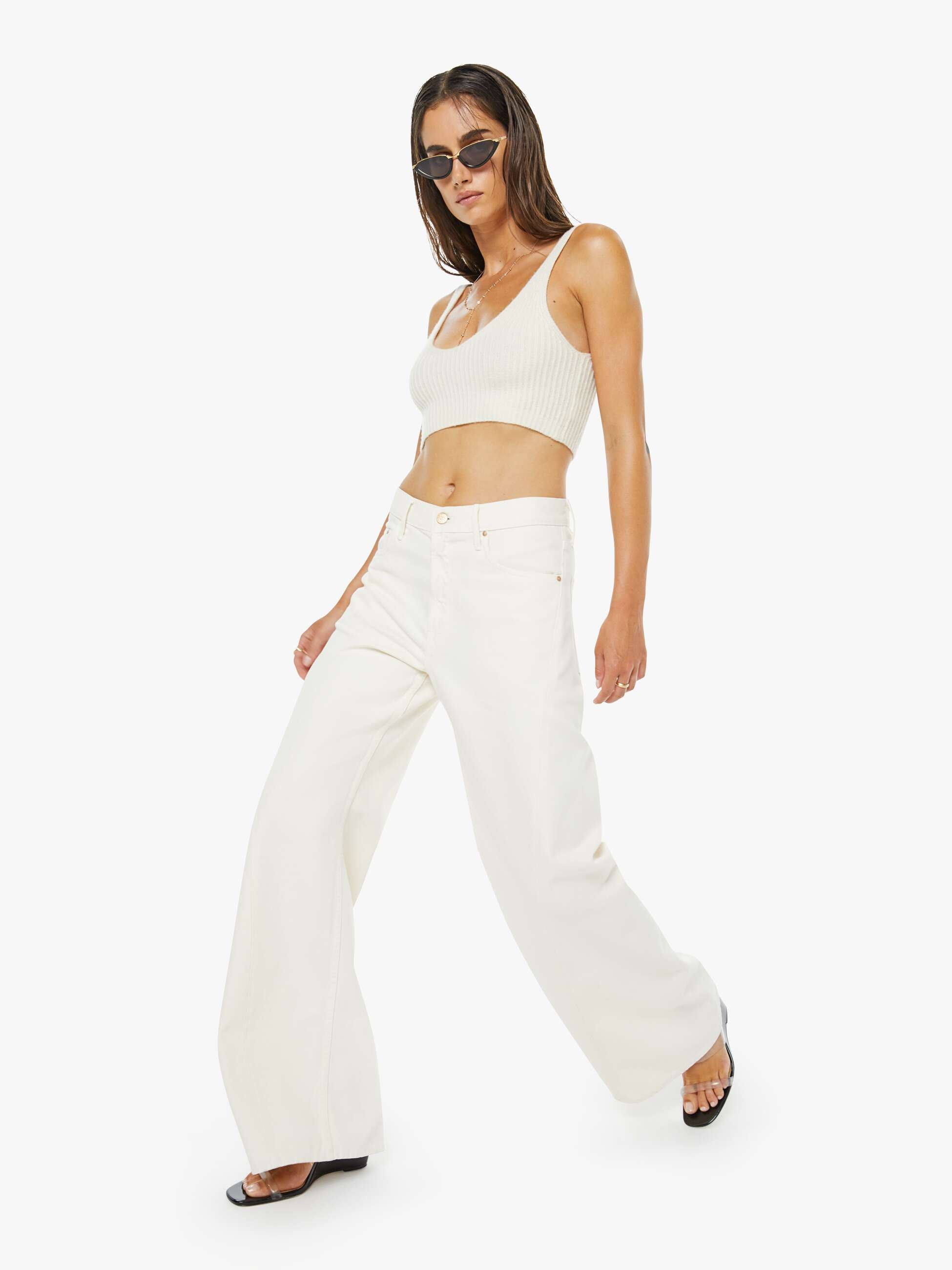 DENIM The Lemon Twist Sneak Jean in Natural Mother