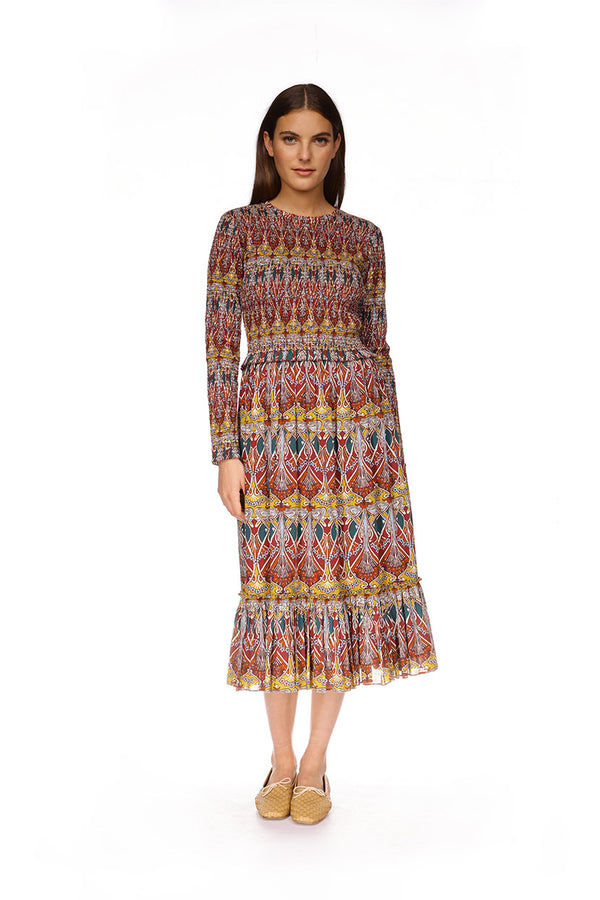Dresses Cara Cara Violette Dress in Chai Tea Deco Cara Cara