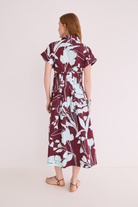 DRESSES/JUMPSUITS Nash Midi Dress in Botanic Maroon Cara Cara