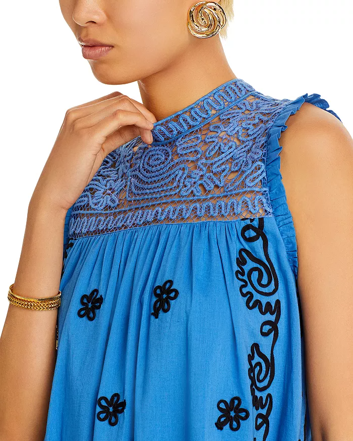 Dresses Rhode Lotta Dress in Pacific Rennes Applique Rhode Resort