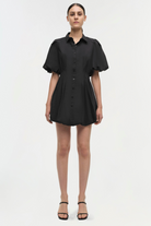 DRESSES/JUMPSUITS Cleo Balloon Pintuck Mini Dress in Black Simkhai