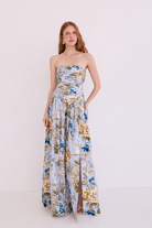 DRESSES/JUMPSUITS Montreal Gown in Flora Meadow Light Blue Cara Cara