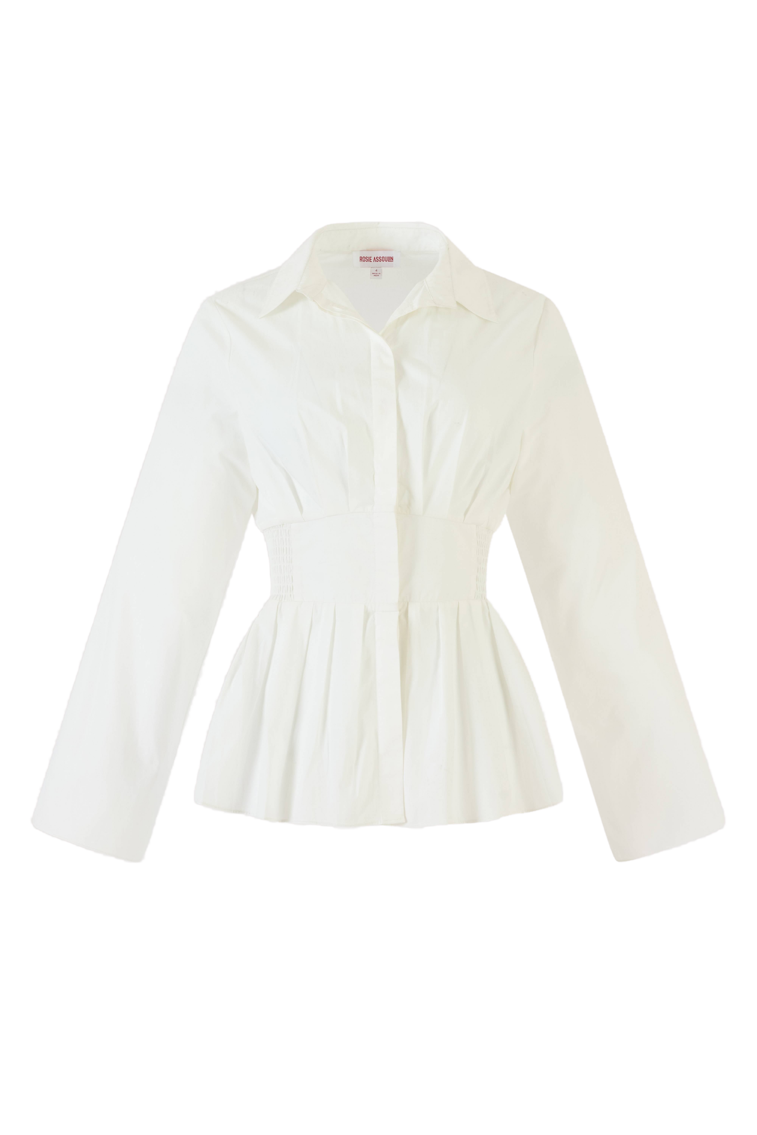 BLOUSES/SHIRTS/TOPS Boogie Woogie Bugle Boy Top in White Rosie Assoulin