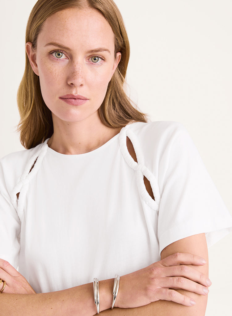 BLOUSES/SHIRTS/TOPS Solace Jersey Top in White Merlette