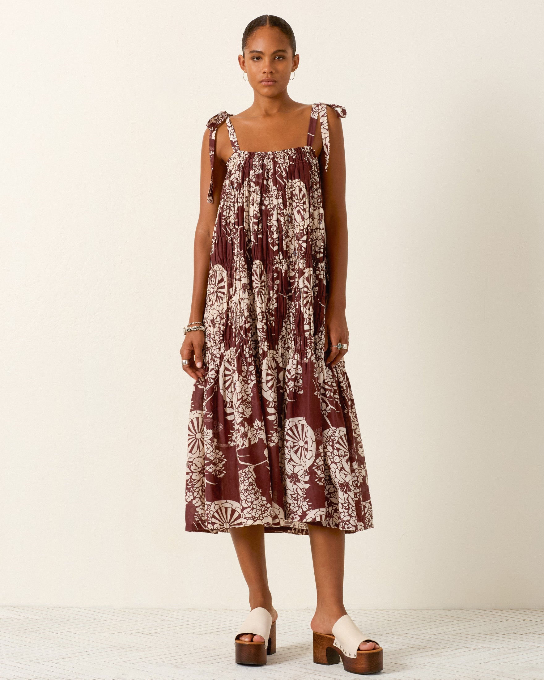 DRESSES/JUMPSUITS Emrys Auburn Spoke Dress in Dark Brown Alix of Bohemia