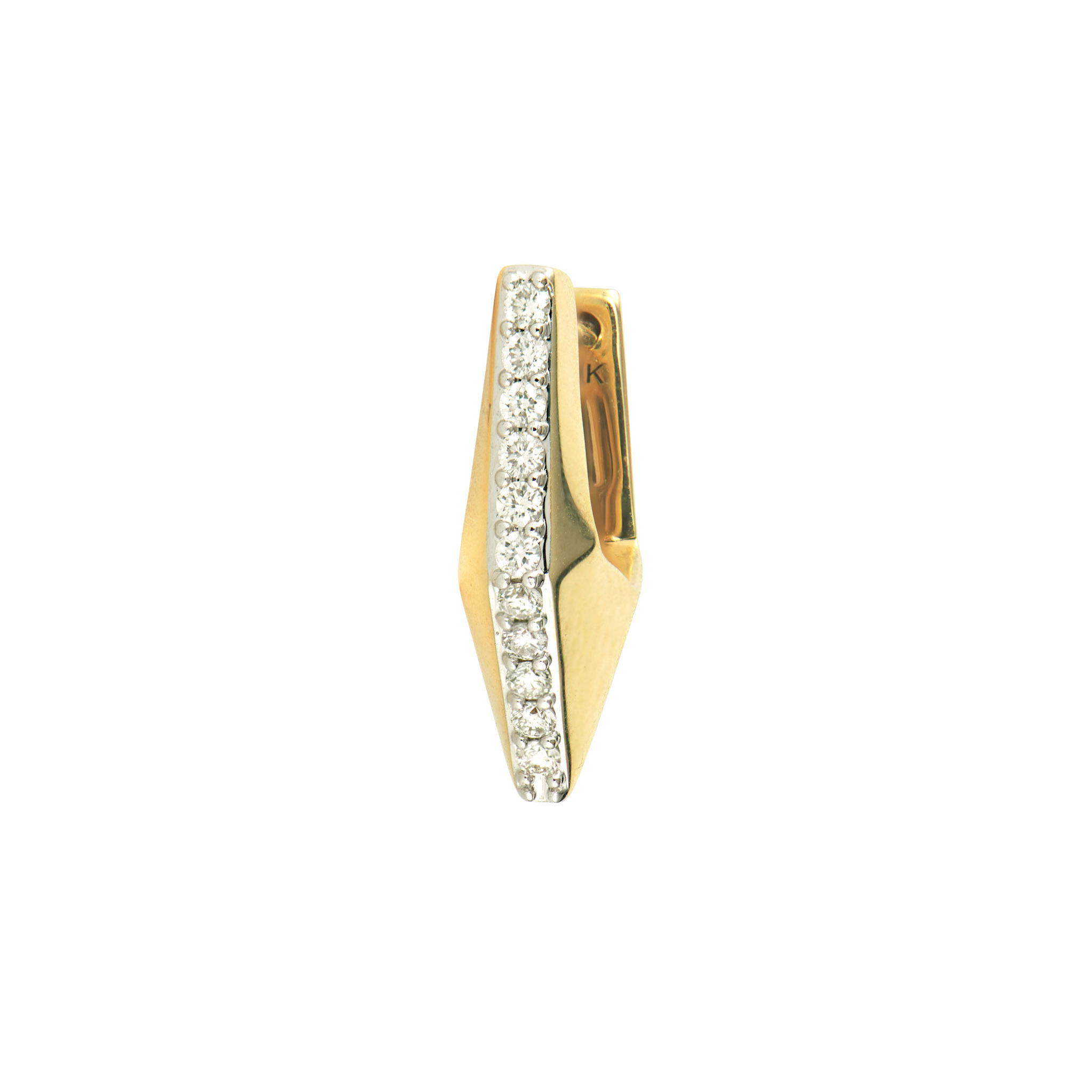 JEWELRY SINGLE GEOMETRIC DIAMOND V HOOP Three Stories Jewelry
