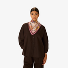 ACCESSORIES Pagode Square Scarf in Off White Inoui Editions