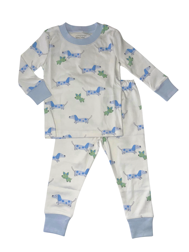 CHILDREN'S APPAREL Puppy Fun Pajama Set in Blue Kissy Kissy