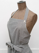 HOME ACCESSORIES LONG APRON WITH POCKET IN NOIR/ECRU Tensira