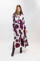 DRESSES/JUMPSUITS Floral Shirt Dress in Ivory Psophia