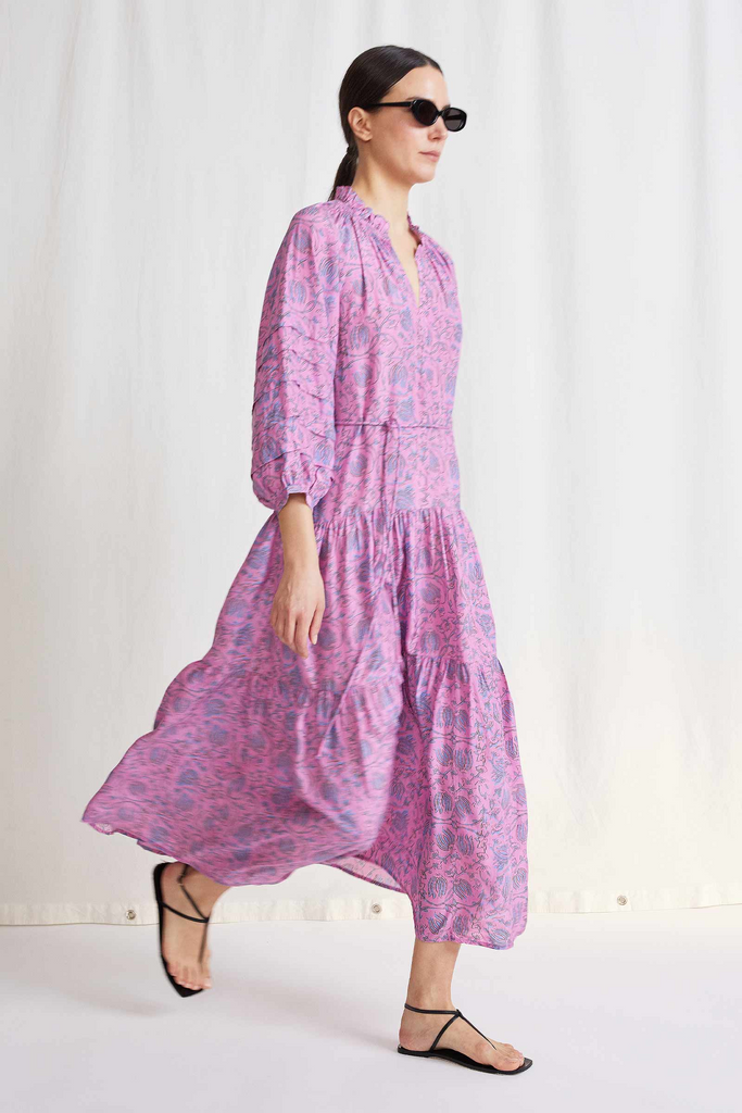 Dresses Apiece Apart Trinidad Maxi Dress in Fuchsia Floral Apiece Apart
