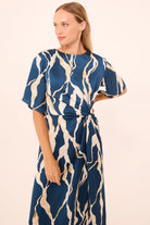 DRESSES/JUMPSUITS Asah Dress in Vertical Abstract Misa