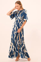 DRESSES/JUMPSUITS Asah Dress in Vertical Abstract Misa