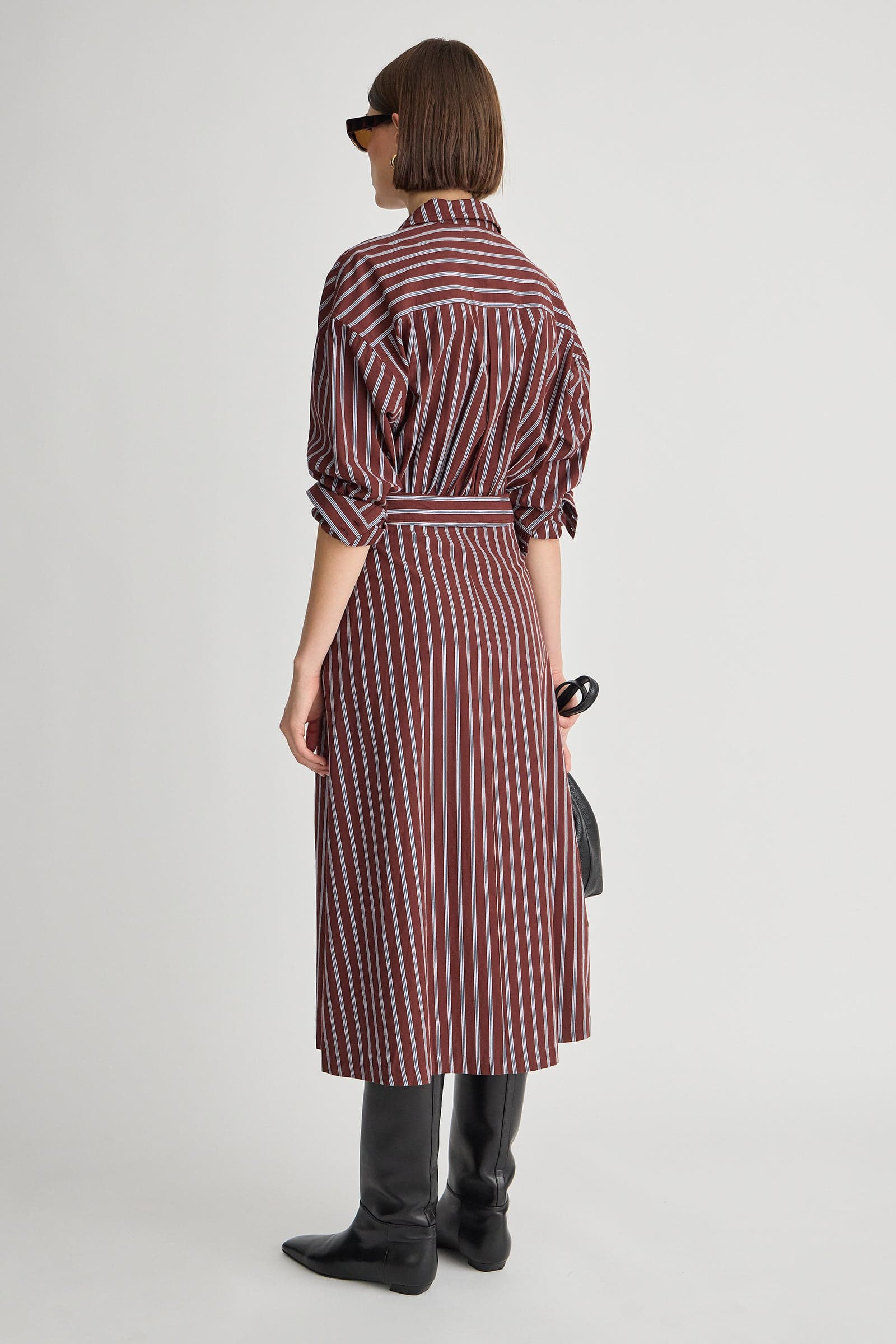 DRESSES/JUMPSUITS Sonia Striped Wrap Dress in Spice Apiece Apart