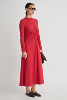 DRESSES/JUMPSUITS Long Sleeve Volta Dress in Riding Red Apiece Apart