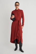 DRESSES/JUMPSUITS Merce Slinky Wrap Dress in Cinnamon Apiece Apart
