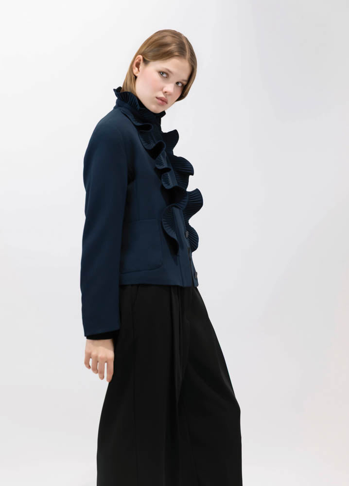 COATS/JACKET Ruffle Blazer in Navy Psophia