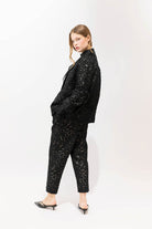 PANTS/SHORTS Leopard Print Pant in Black Psophia