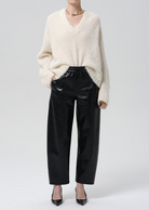 PANTS/SHORTS Rework Pull on Recycled Leather Pant in Black Citizens of Humanity