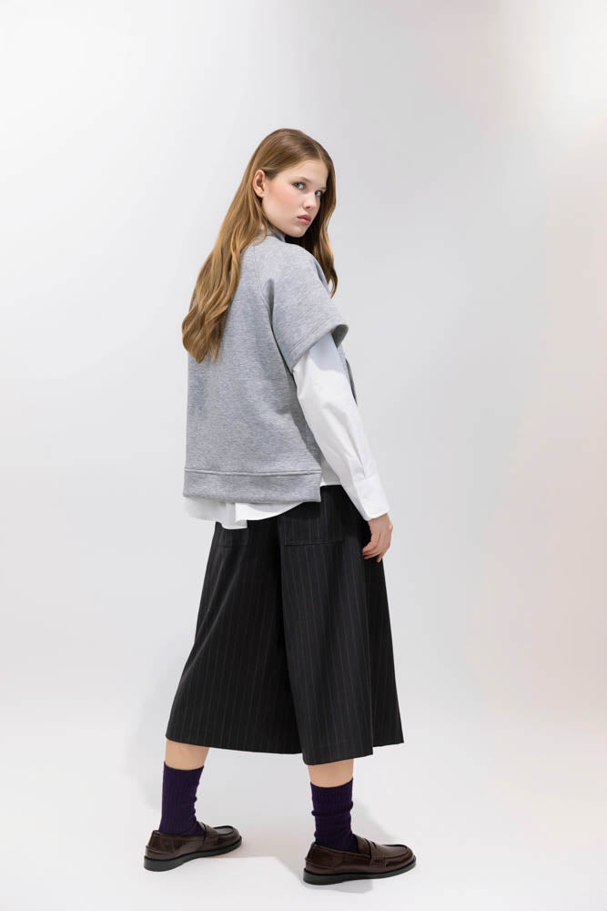 PANTS/SHORTS STRIPE PLEATED CULOTTE Psophia