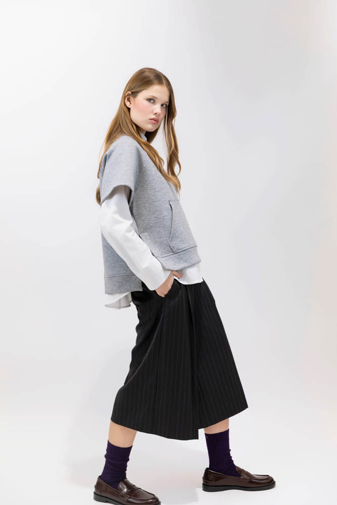 PANTS/SHORTS STRIPE PLEATED CULOTTE Psophia