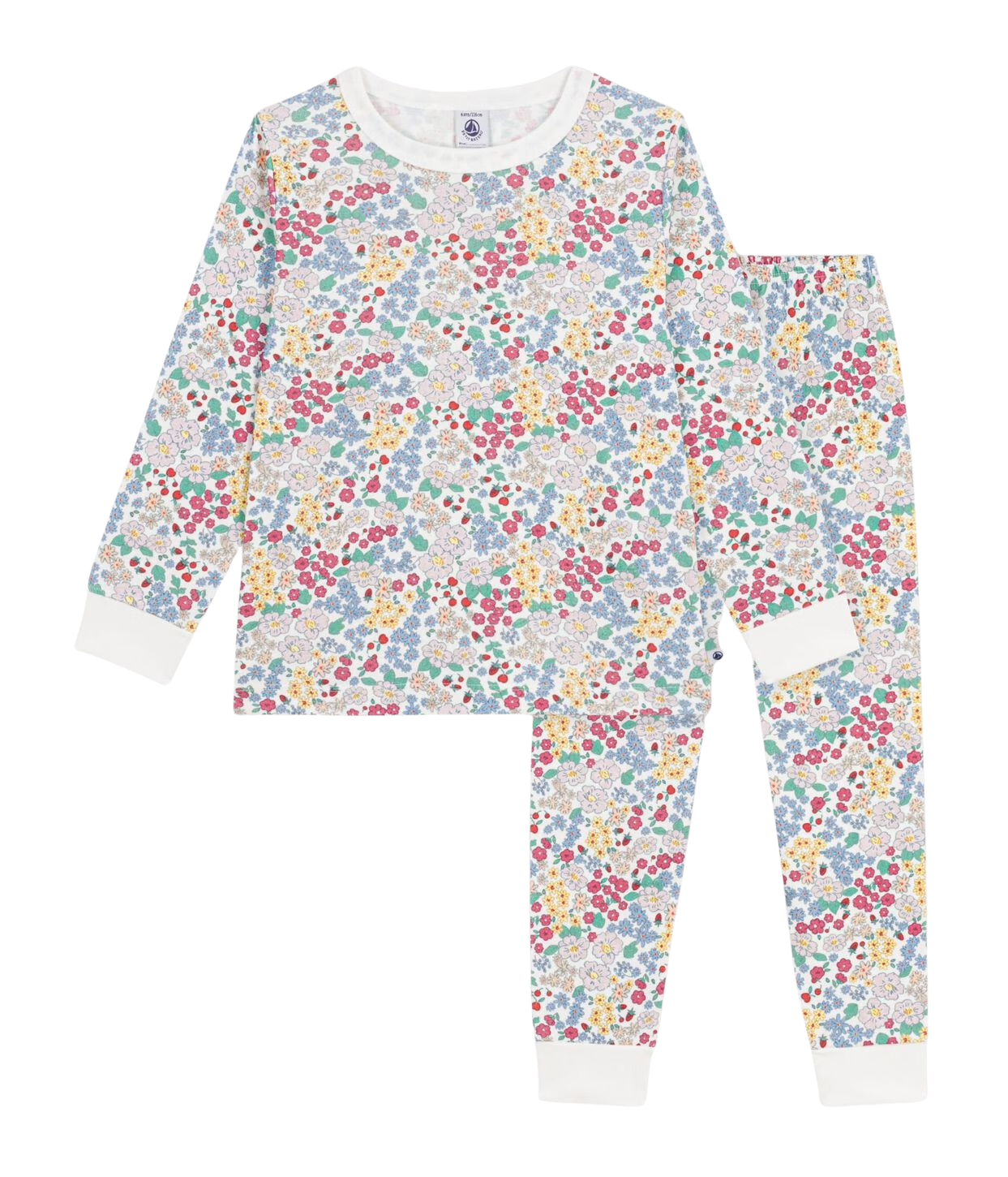 CHILDREN'S APPAREL Long Sleeve Floral Pajama Set in Multi Petit Bateau