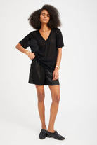 TEES/TANKS V-Neck Tee in Black SPRWMN