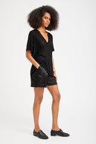 TEES/TANKS V-Neck Tee in Black SPRWMN
