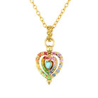 JEWELRY MEDIUM SPINNING DIAMOND, SAPPHIRE, & TURQUOISE HEART PENDANT Three Stories Jewelry