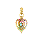 JEWELRY MEDIUM SPINNING DIAMOND, SAPPHIRE, & TURQUOISE HEART PENDANT Three Stories Jewelry