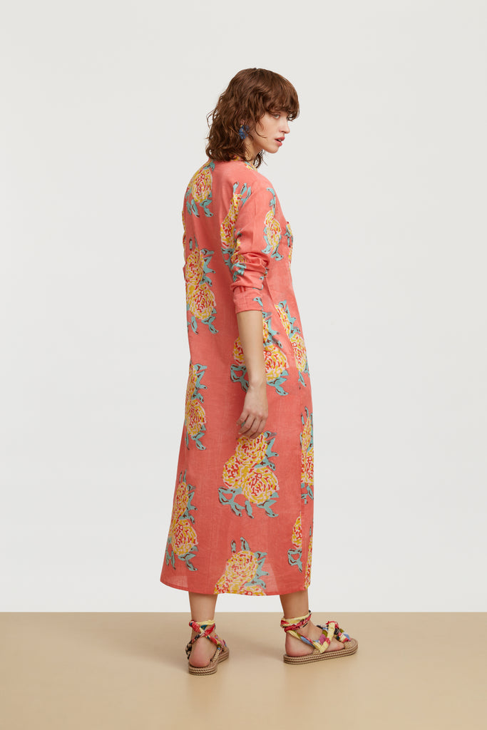 DRESSES/JUMPSUITS LEOPARD FLOWER LONG KURTA LISA CORTI