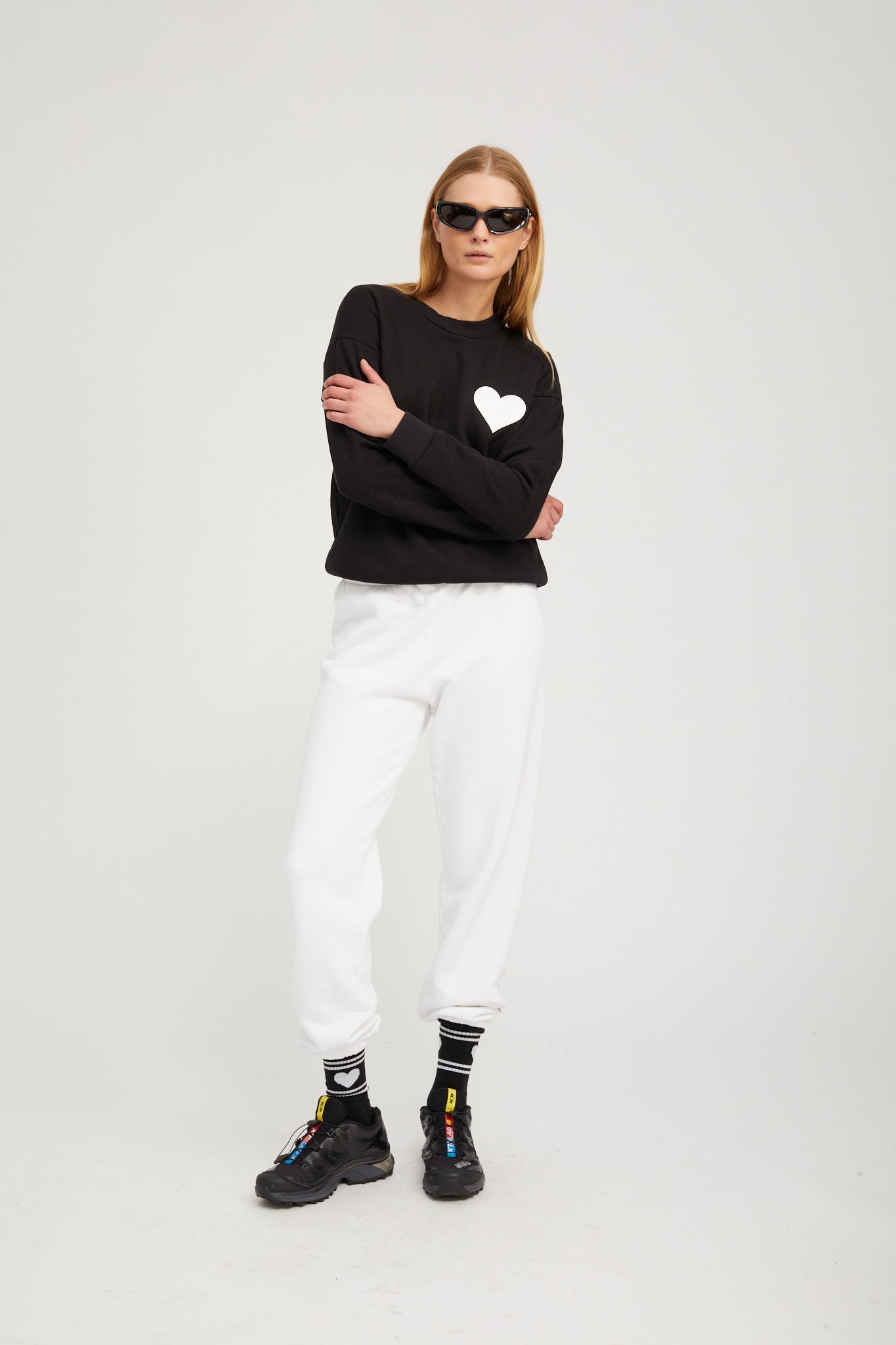 ACCESSORIES Heart Logo Crew Socks in Black SPRWMN