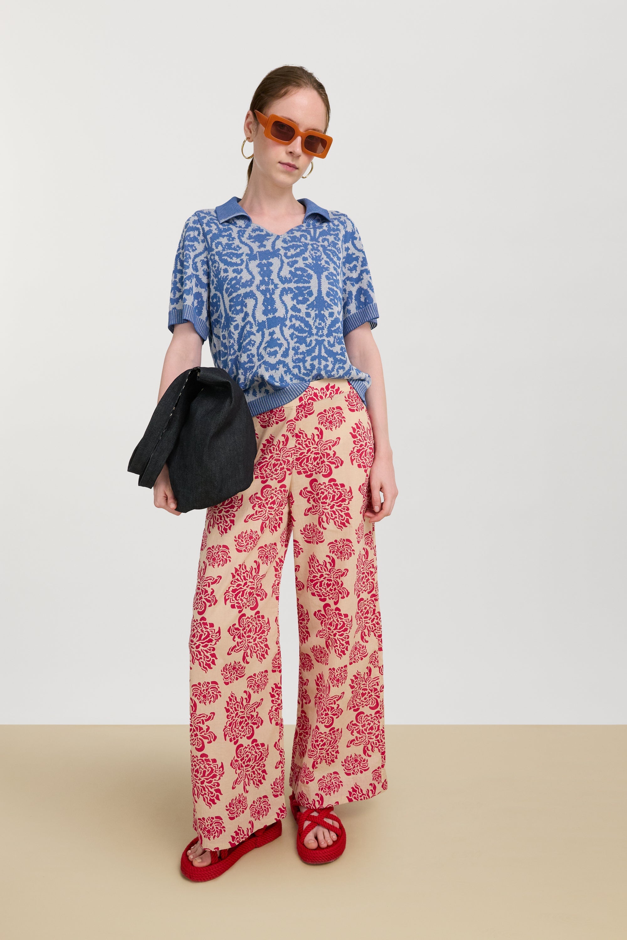 PANTS/SHORTS Burma Pants in Ivory & Fuxia Lisa Corti