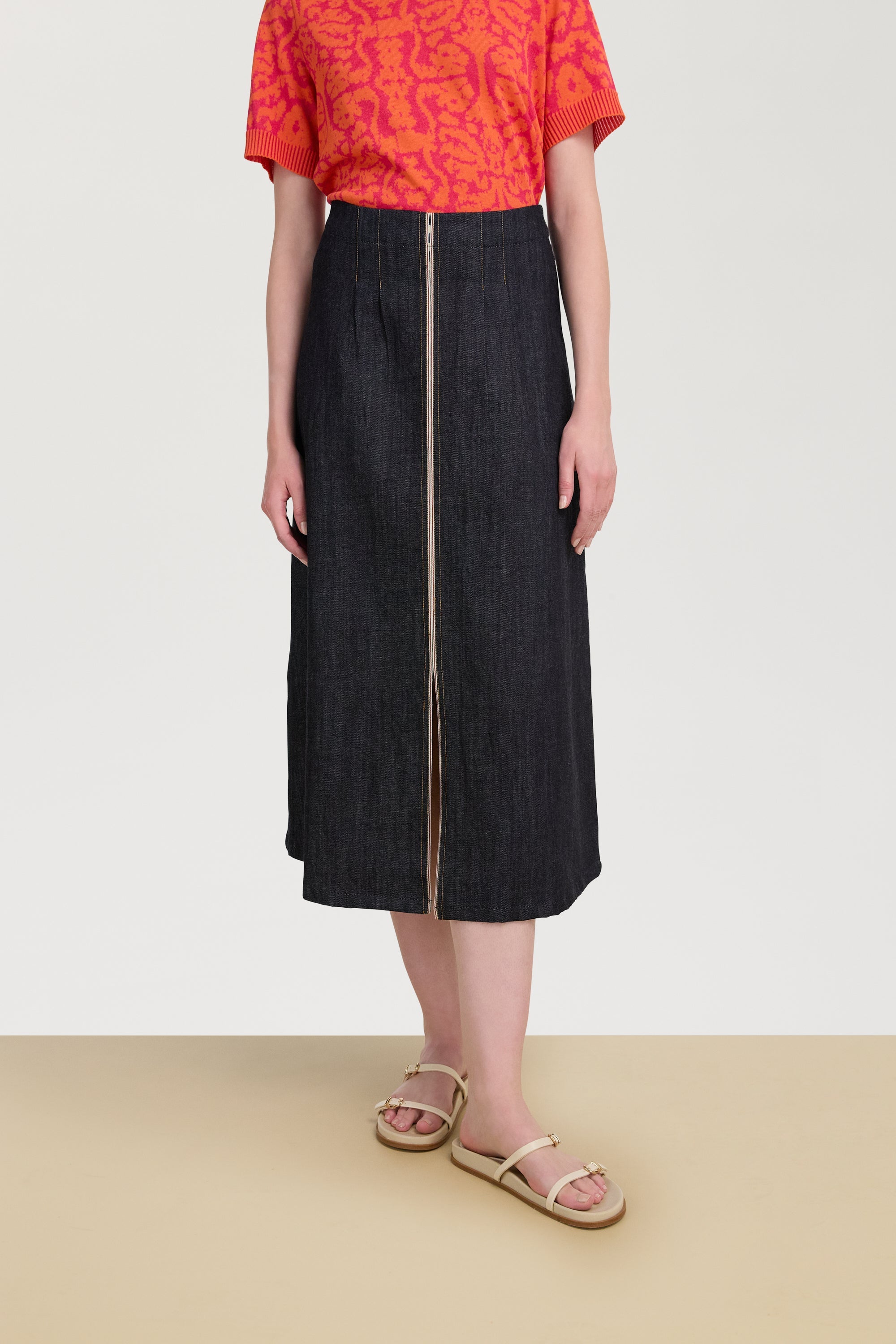 SKIRTS Chambray Skirt in Denim Blue Lisa Corti