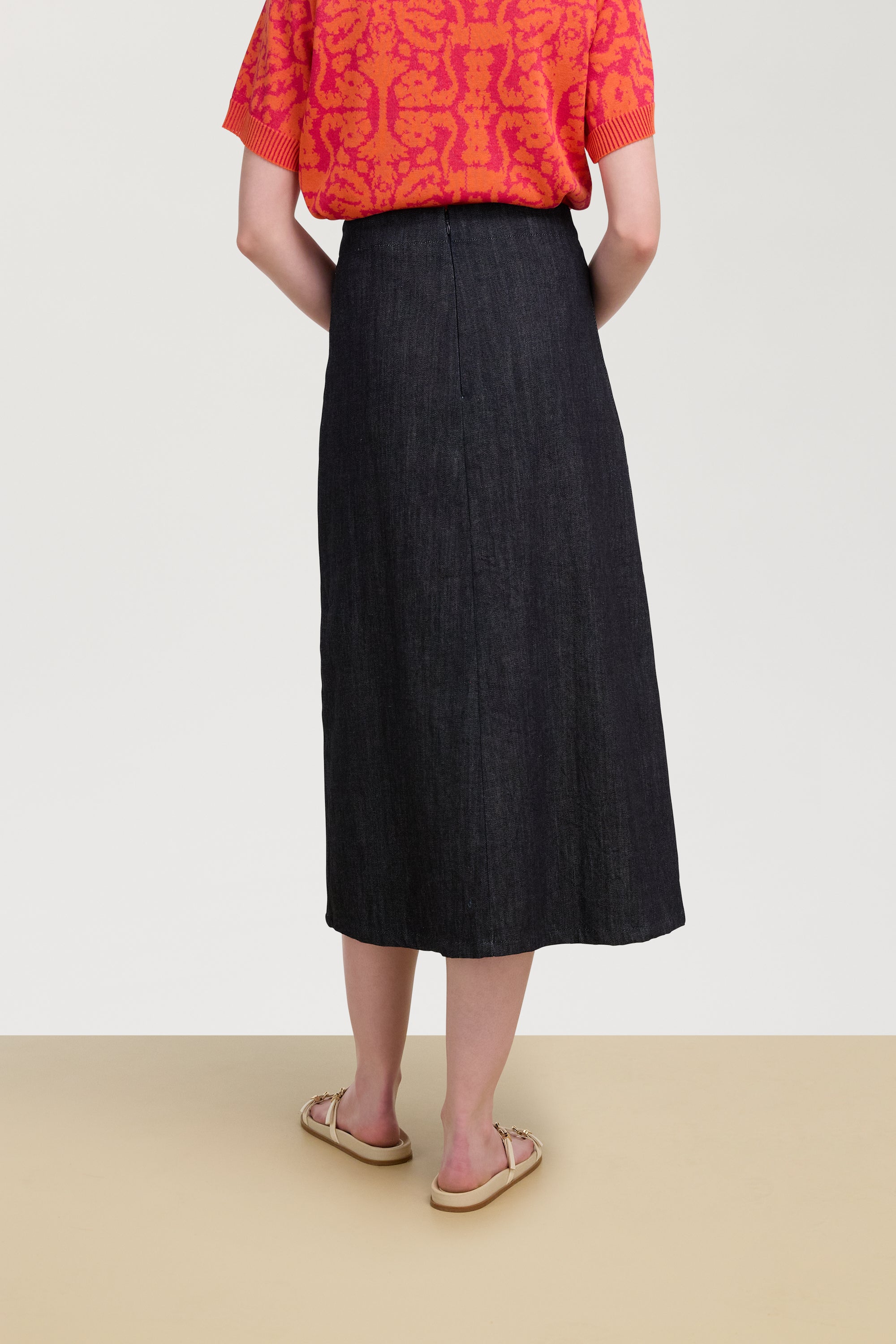 SKIRTS Chambray Skirt in Denim Blue Lisa Corti