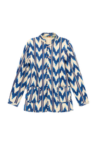 COATS/JACKET Jhodpuri Reversible Jacket in Ikat Arrow Blue Lisa Corti